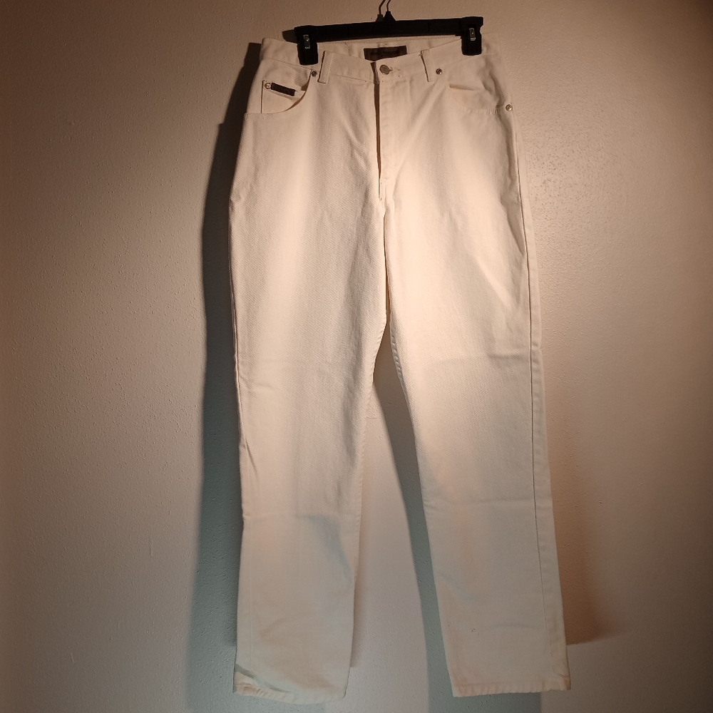 Jones New York Sport Cream Straight Leg Jeans
